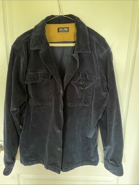 Line of Trade Navy Corduroy Button Shirt Jacket